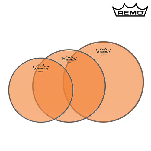 레모 엠퍼러 컬러톤 오렌지 퓨전 드럼헤드 패키지 / 탐탐헤드 패키지 / 10&quot;+12&quot;+14&quot; / REMO Emperor Colortone Orange Fusion Drumhead Package