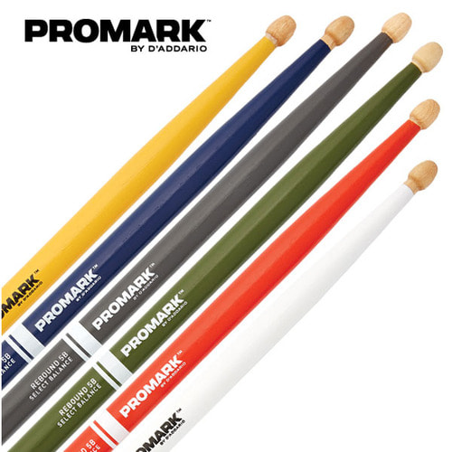 프로마크 컬러 페인트 셀렉트 발란스 아콘팁 리바운드 5B 스틱 / Promark Color Paint stick Select balance Rebound Hickory Acorn Wood Tip / RBH595AW