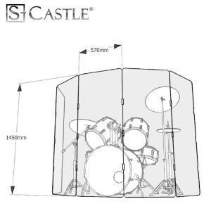 S-Castle 드럼쉴드(차음판) 에스캐슬 145-5 / 570x1450x5T / 5PCS / 에스캐슬 SS Series 드럼쉴드 145Cm높이 /