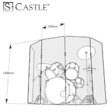 S-Castle 드럼쉴드(차음판) 에스캐슬 145 시리즈/ 에스캐슬 SS Series 드럼쉴드 145Cm높이 / 5~8장
