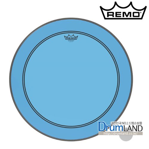 레모 파워스트로크3 P3 컬러톤 블루 드럼헤드 22&quot; / 베이스헤드 / REMO Powerstroke3 P3 Colortone Blue Bass Drumhead /