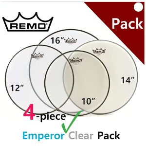 REMO PP-1860-BE Drum head package / 레모 엠퍼러 탐팩 헤드 세트 / 10&quot;,12&quot;,16&quot; 엠퍼러 클리어 탐피 + 14인치 앰버서더 스네어피 / 레모 드럼피 , 레모 스네어피 세트